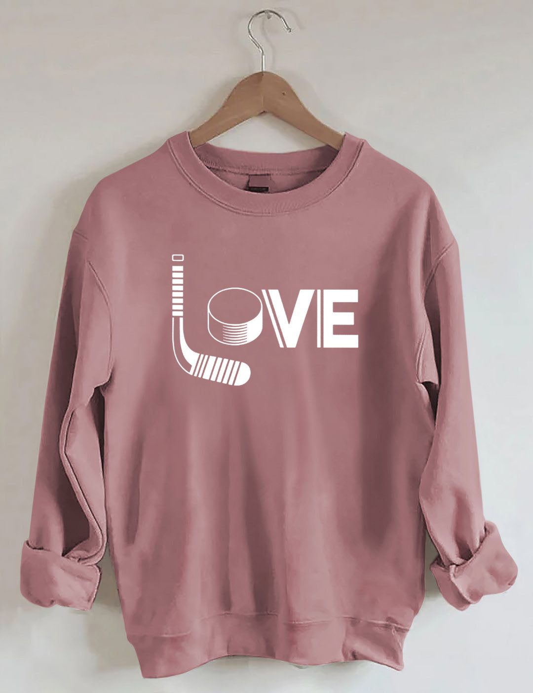 Hockey Love with Stick and Puck Sweatshirt