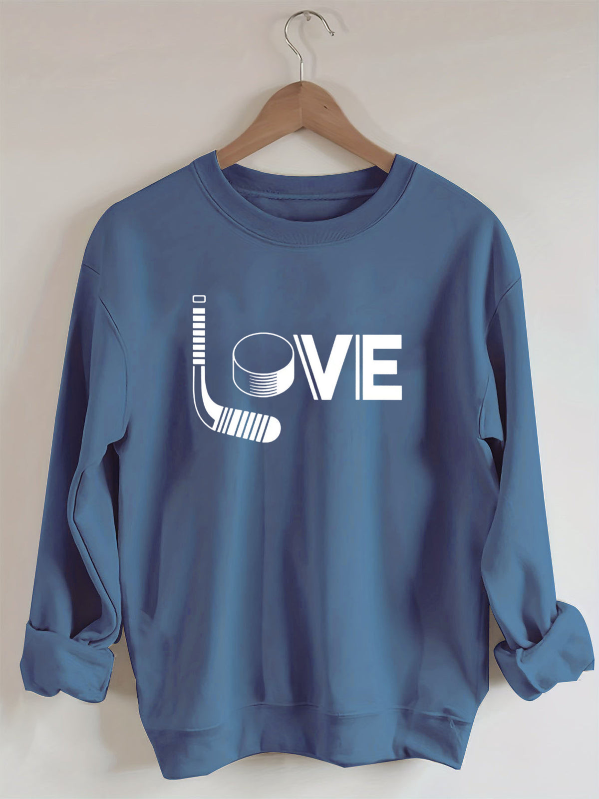 Hockey Love with Stick and Puck Sweatshirt