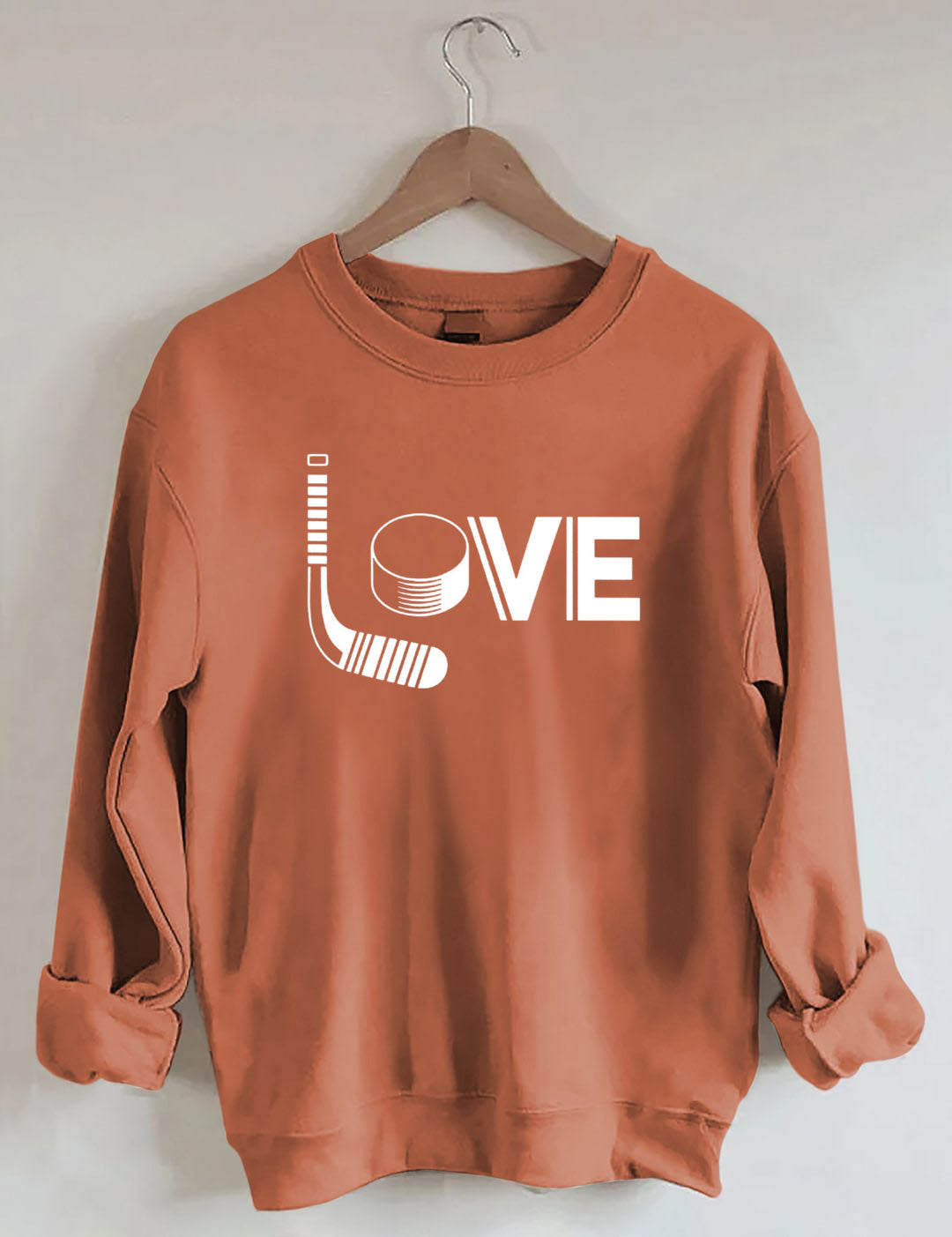 Hockey Love with Stick and Puck Sweatshirt