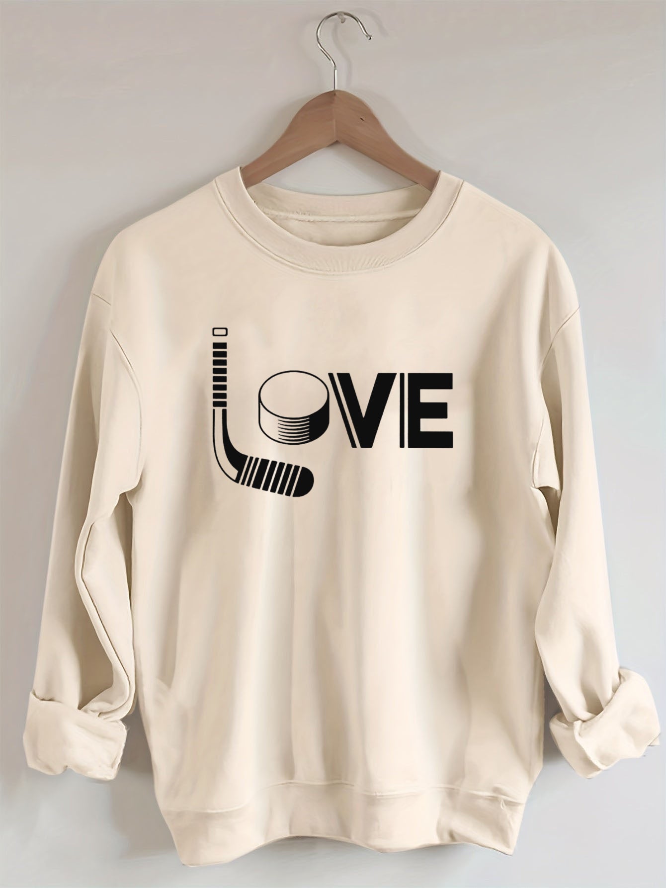 Hockey Love with Stick and Puck Sweatshirt