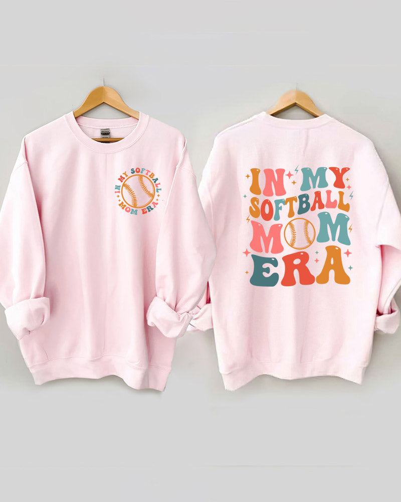 In My Softball Mom Era Printed Crewneck Sweatshirt