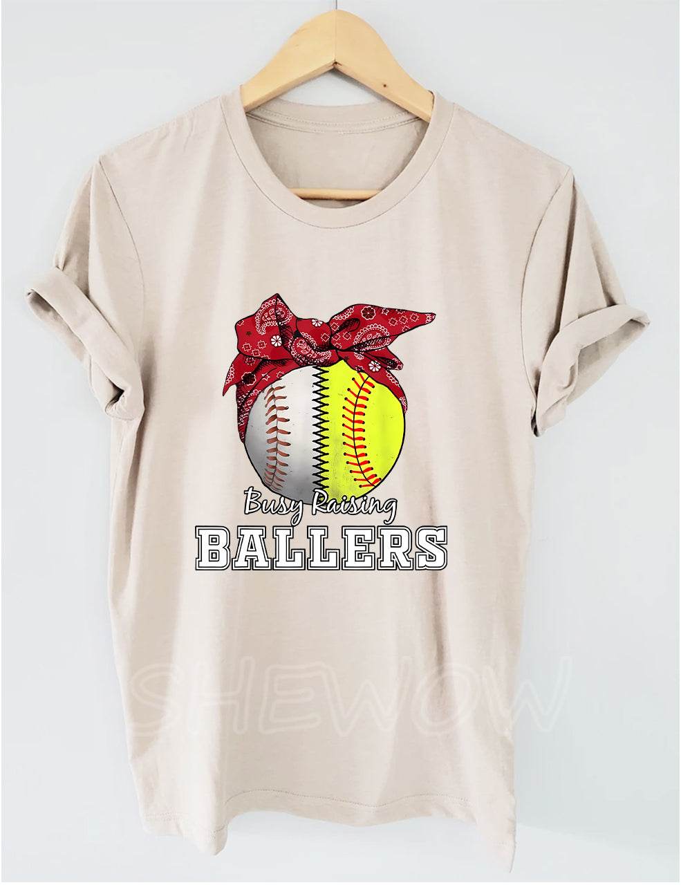 Busy Raising Ballers Softball Mom T-Shirt