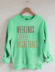 Weekends Coffee Basketball Sweatshirt