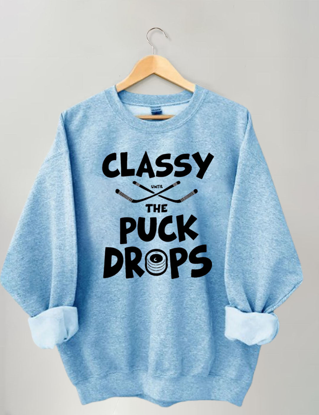 Groovy Classy Until the Puck Drops Hockey Sweatshirt