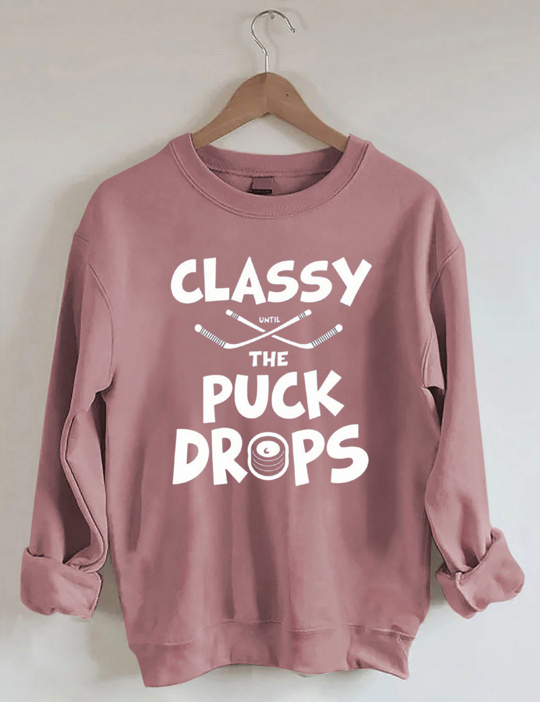Groovy Classy Until the Puck Drops Hockey Sweatshirt