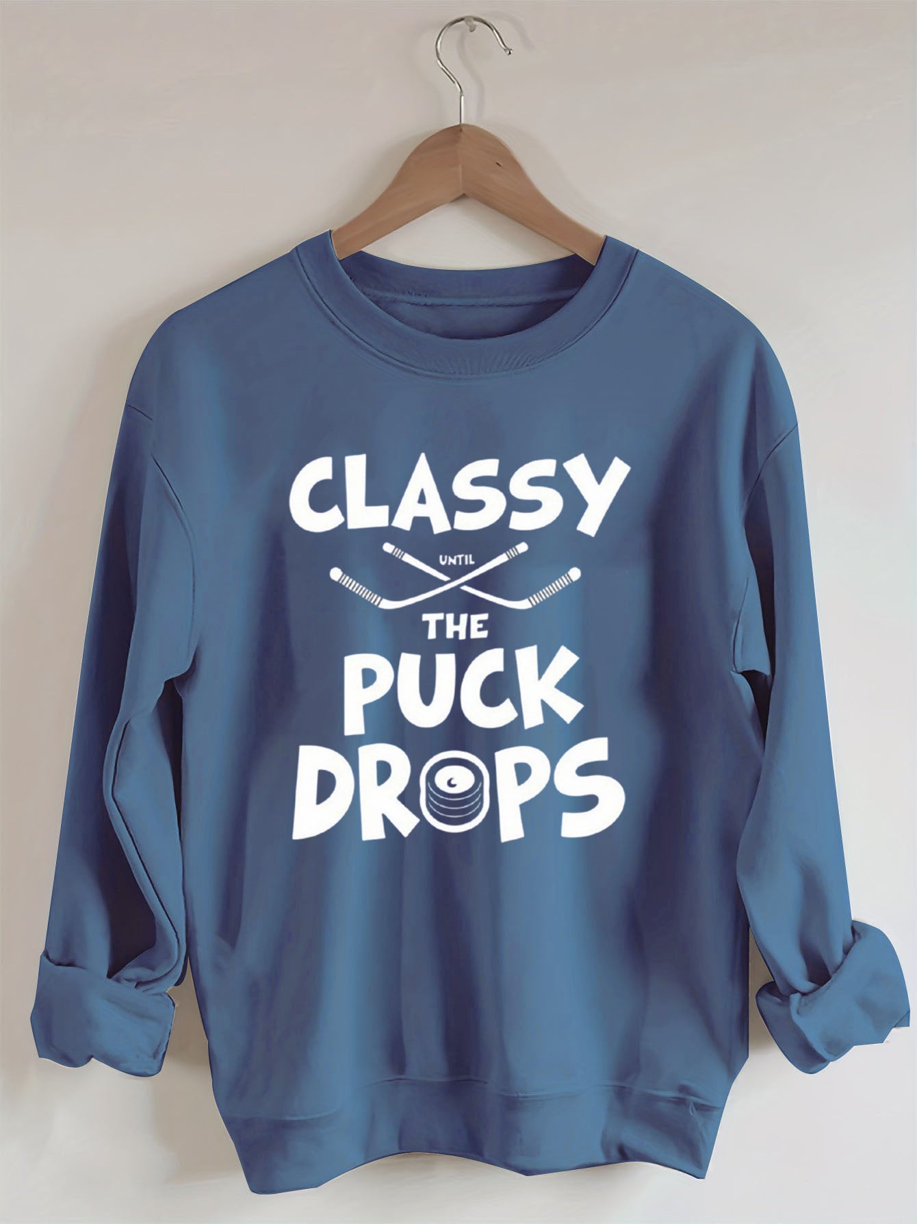 Groovy Classy Until the Puck Drops Hockey Sweatshirt