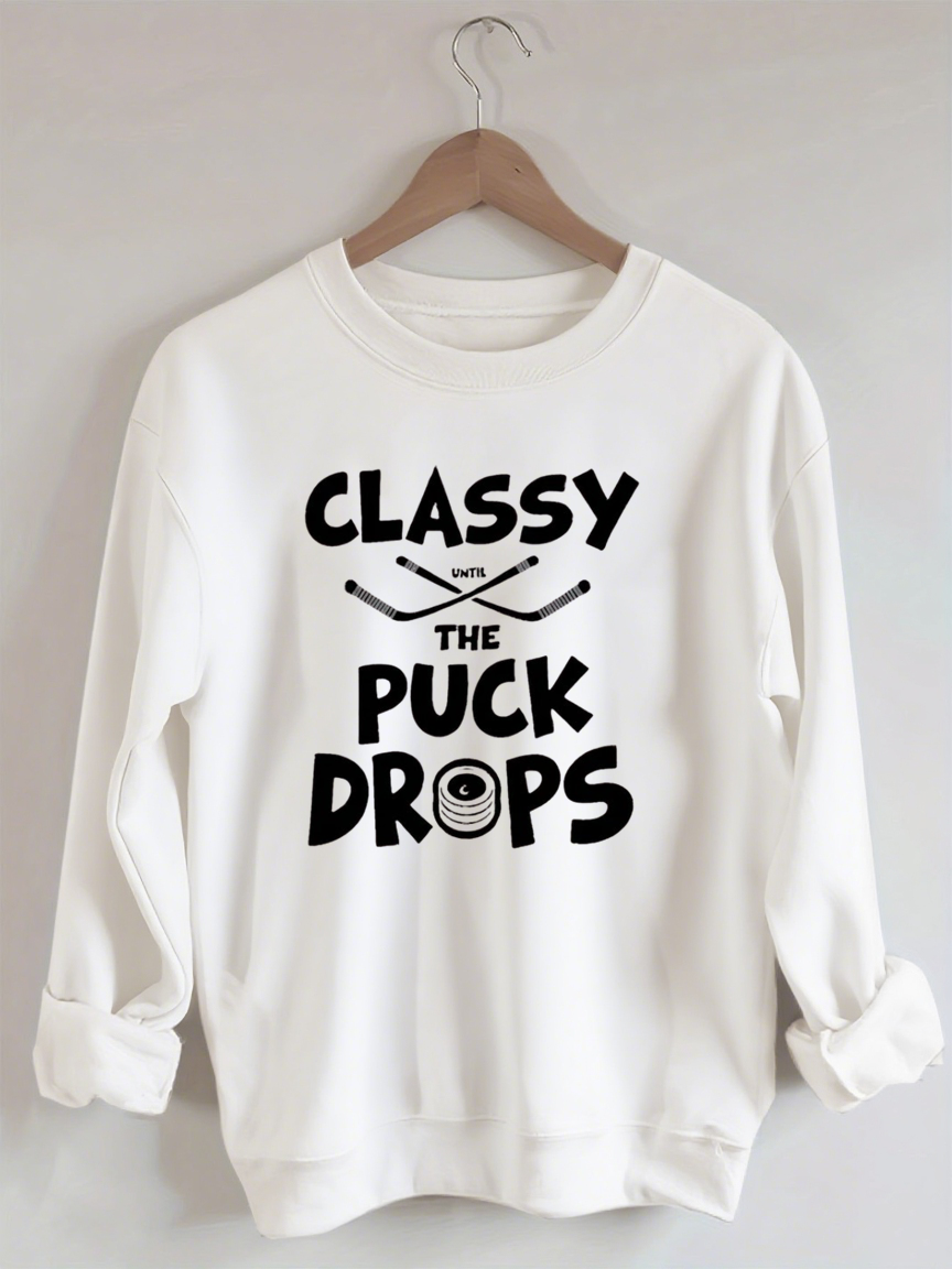 Groovy Classy Until the Puck Drops Hockey Sweatshirt