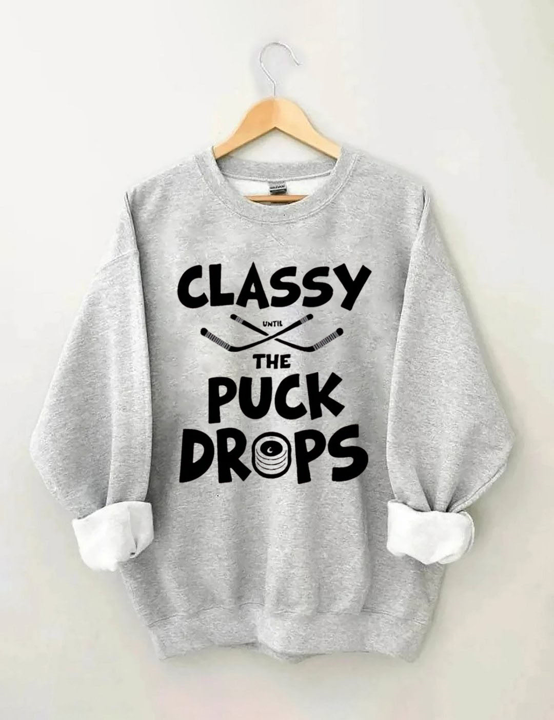Groovy Classy Until the Puck Drops Hockey Sweatshirt