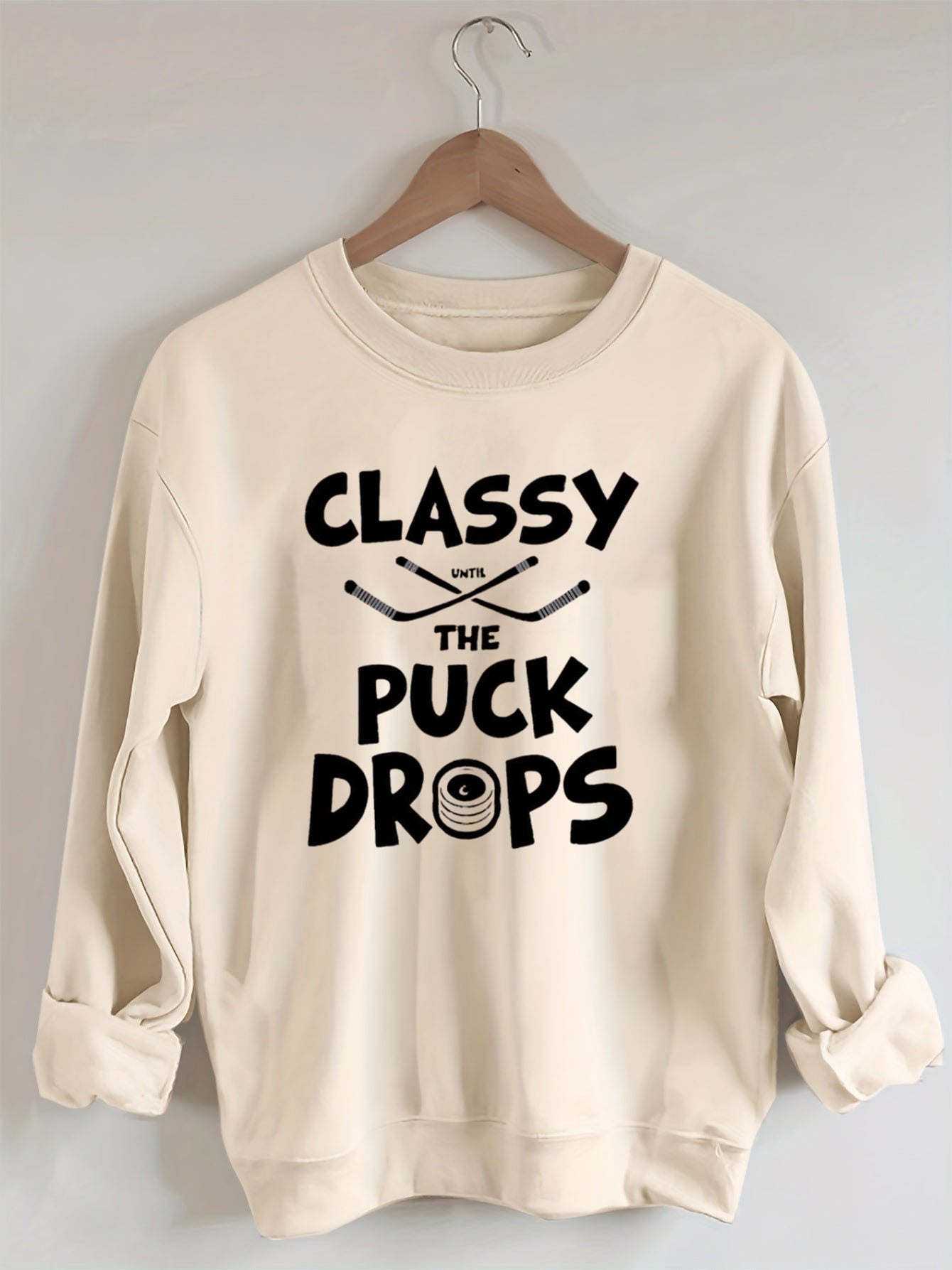 Groovy Classy Until the Puck Drops Hockey Sweatshirt