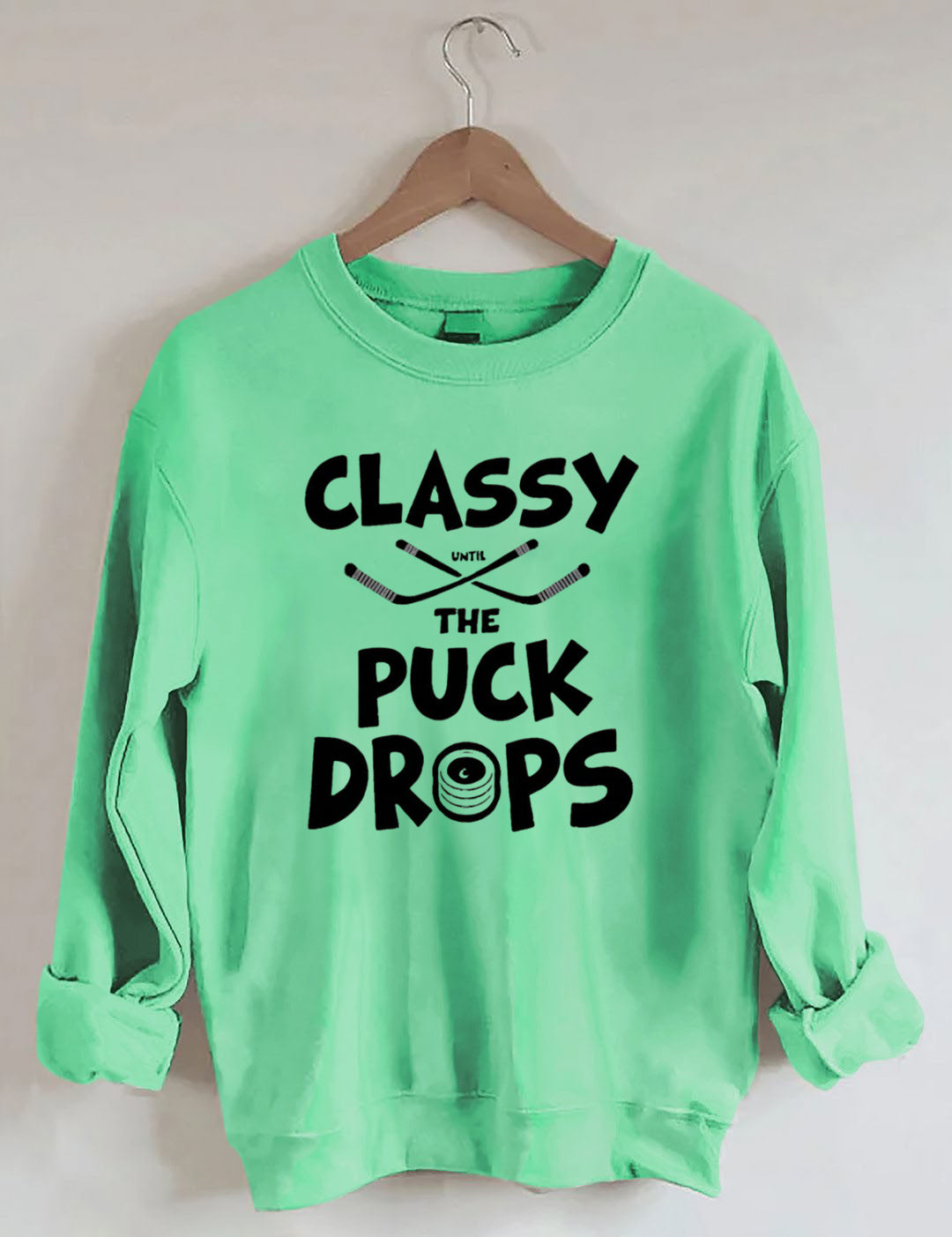 Groovy Classy Until the Puck Drops Hockey Sweatshirt