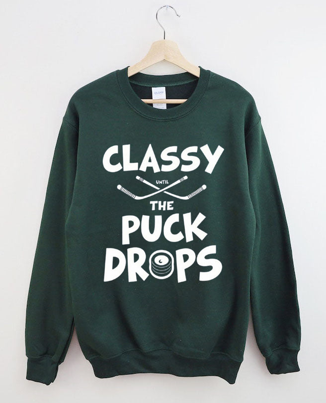 Groovy Classy Until the Puck Drops Hockey Sweatshirt