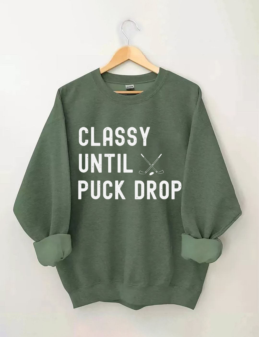 Classy Until Puck Drop, Hockey Game Day Sweatshirt