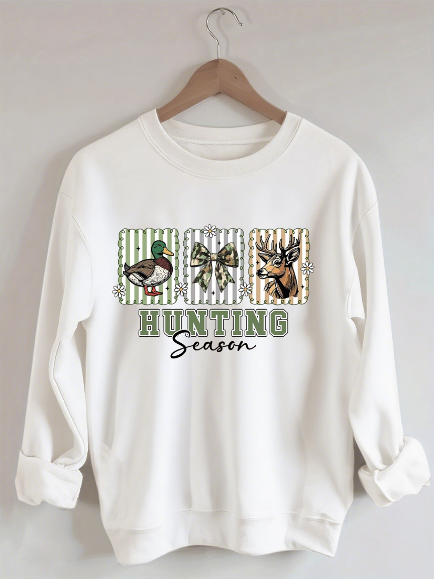 Preppy Camo Bow , Deer Hunting , Duck Hunter Sublimation,Hunting Season Sweatshirt