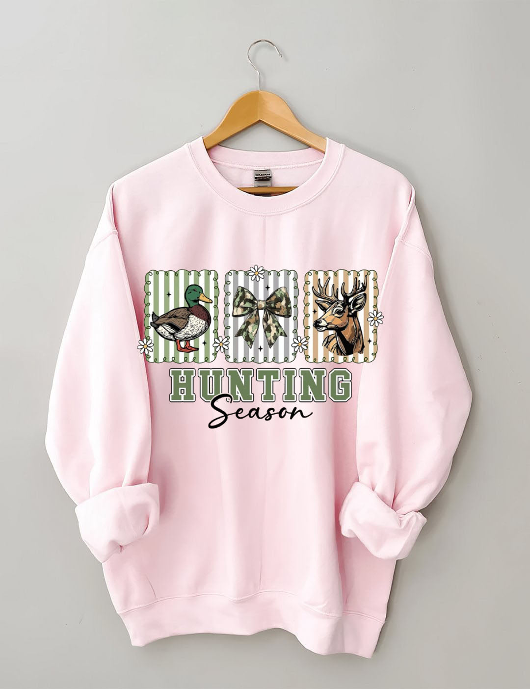 Preppy Camo Bow , Deer Hunting , Duck Hunter Sublimation,Hunting Season Sweatshirt