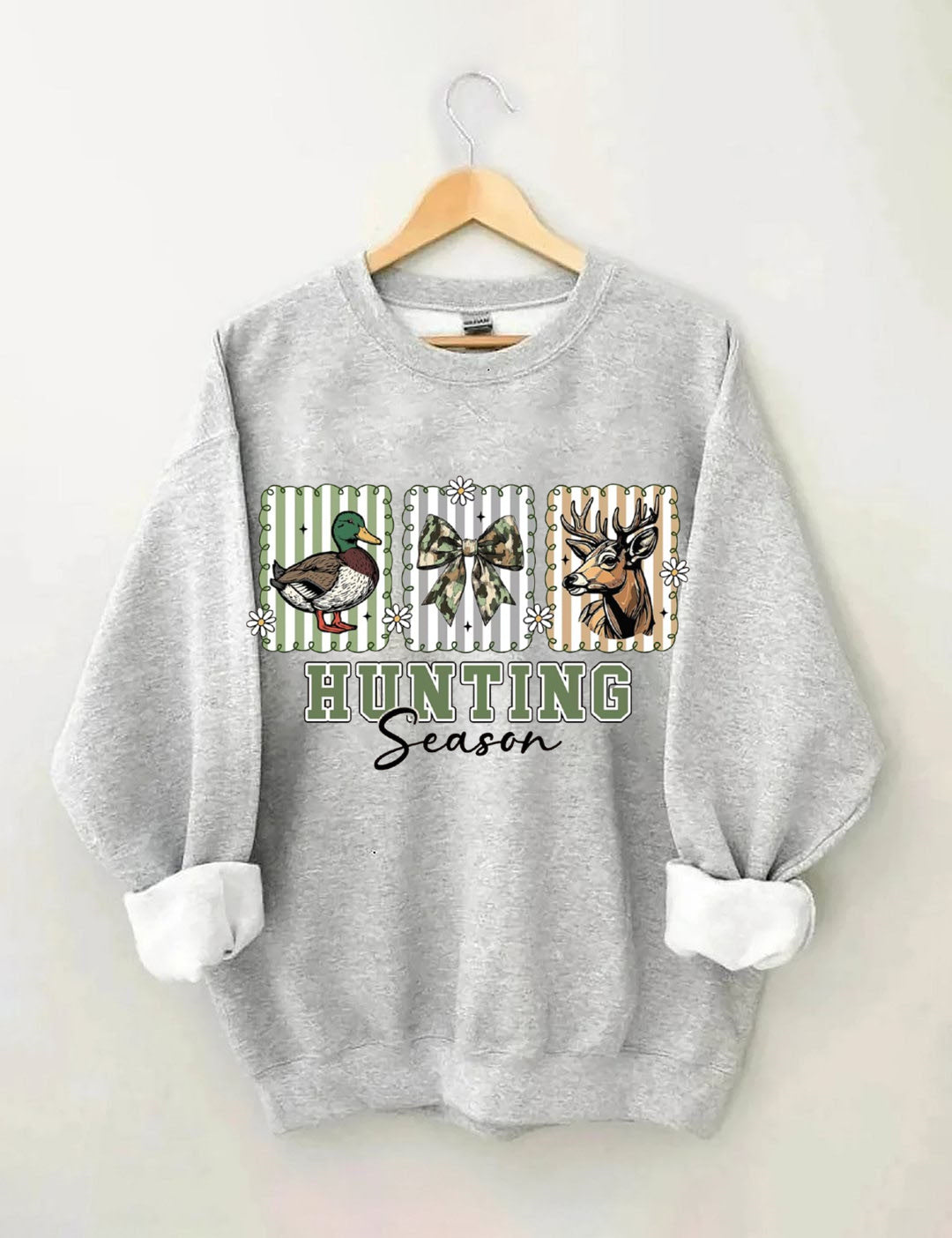 Preppy Camo Bow , Deer Hunting , Duck Hunter Sublimation,Hunting Season Sweatshirt