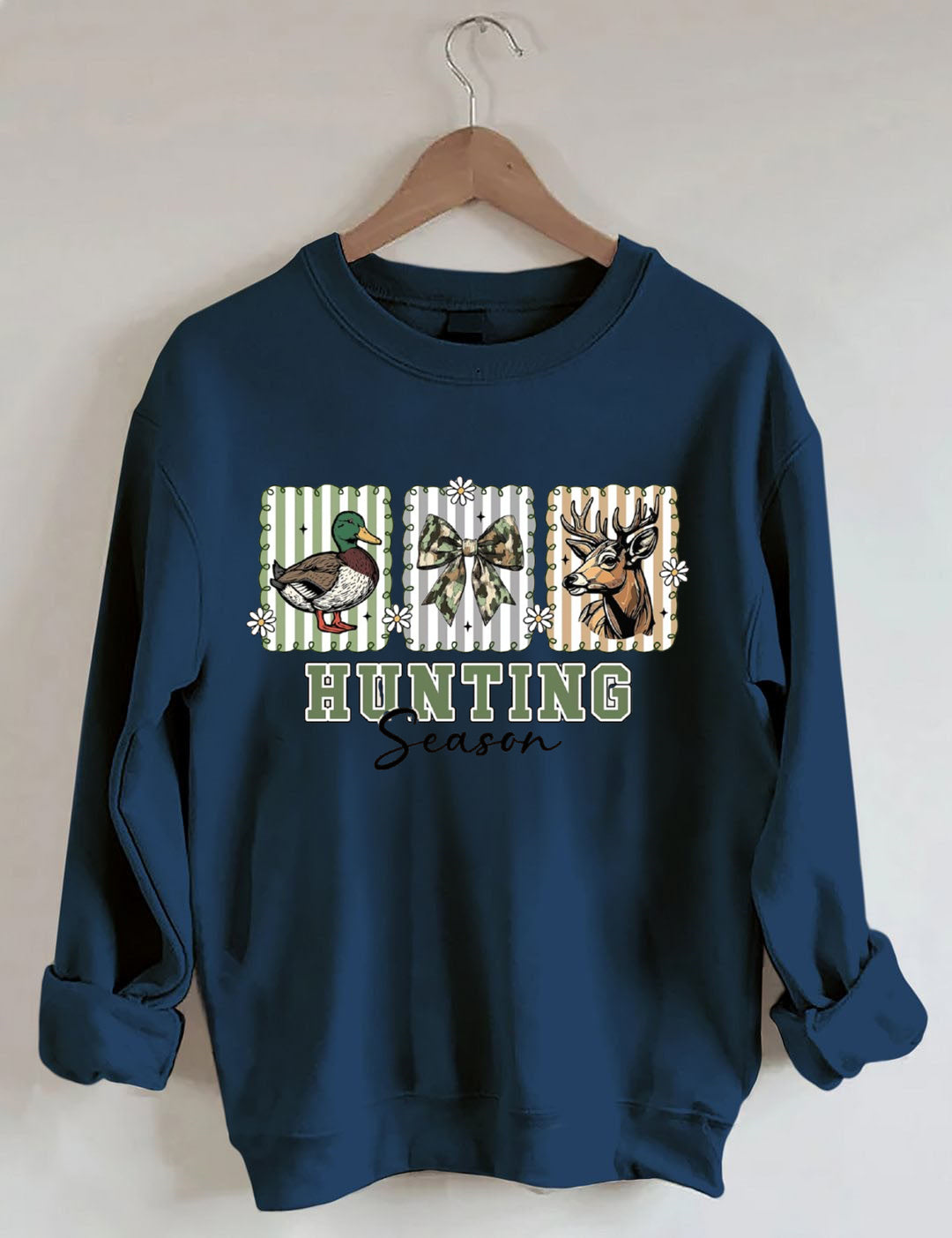 Preppy Camo Bow , Deer Hunting , Duck Hunter Sublimation,Hunting Season Sweatshirt