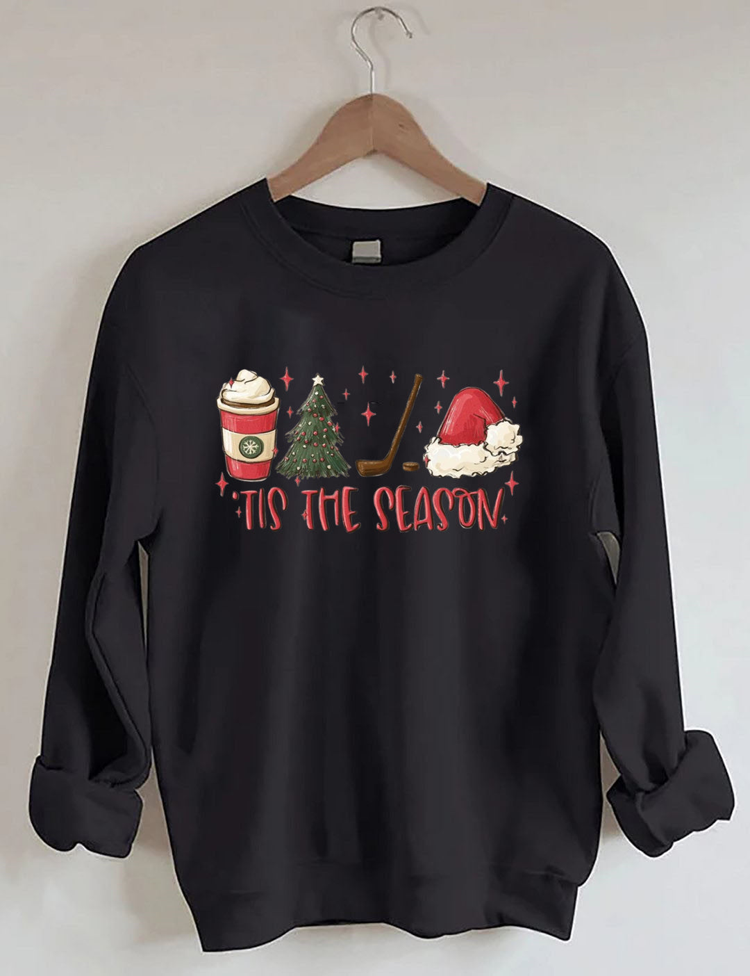 Tis The Season Hockey， Holiday Hockey Christmas Sweatshirt
