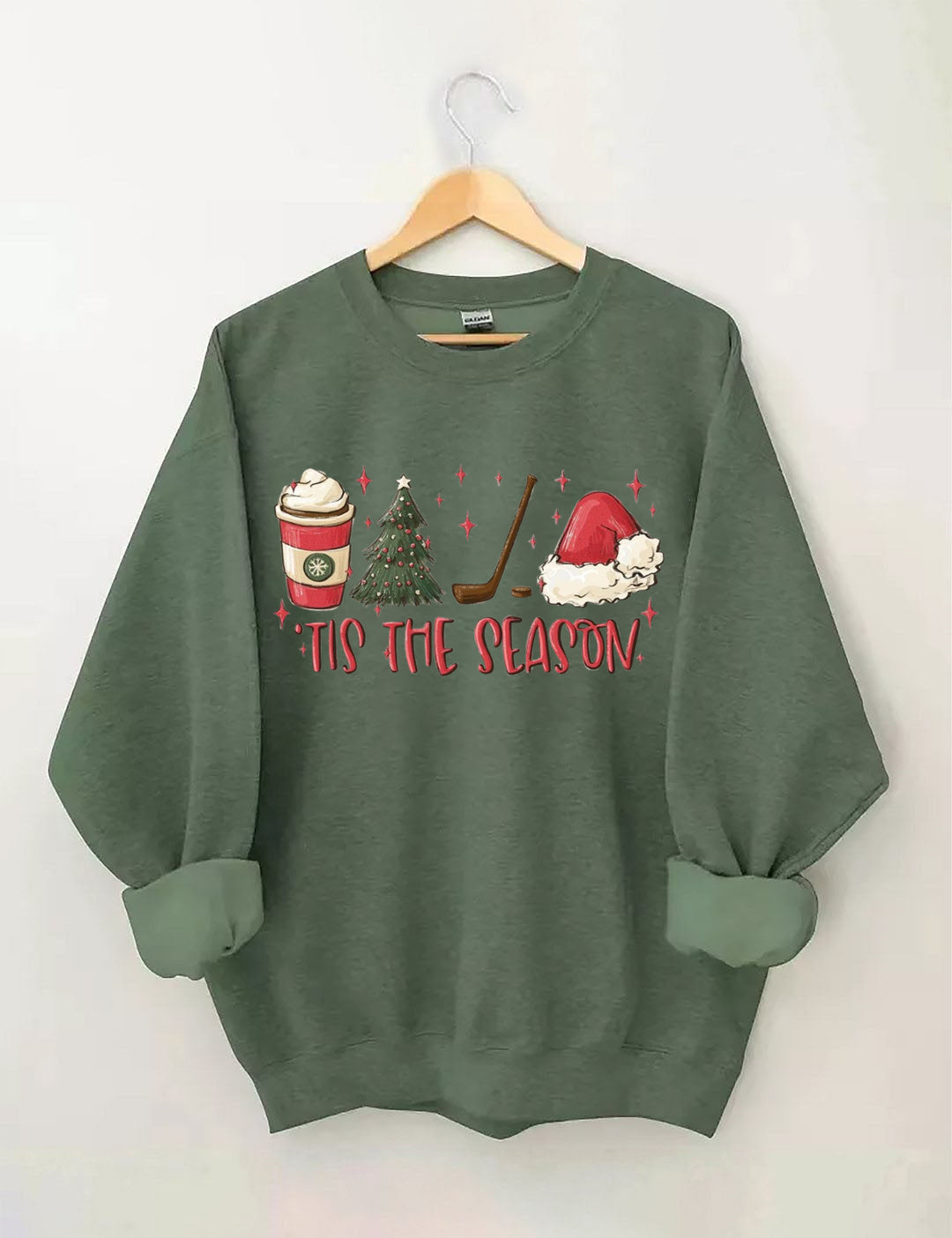 Tis The Season Hockey， Holiday Hockey Christmas Sweatshirt