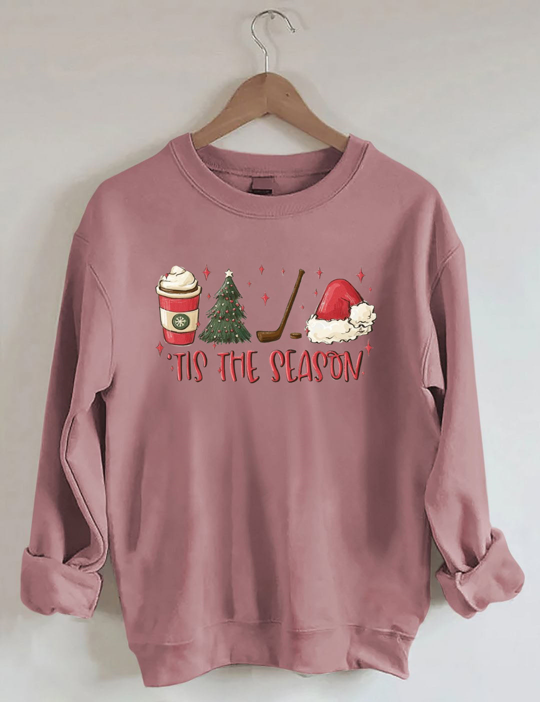 Tis The Season Hockey， Holiday Hockey Christmas Sweatshirt