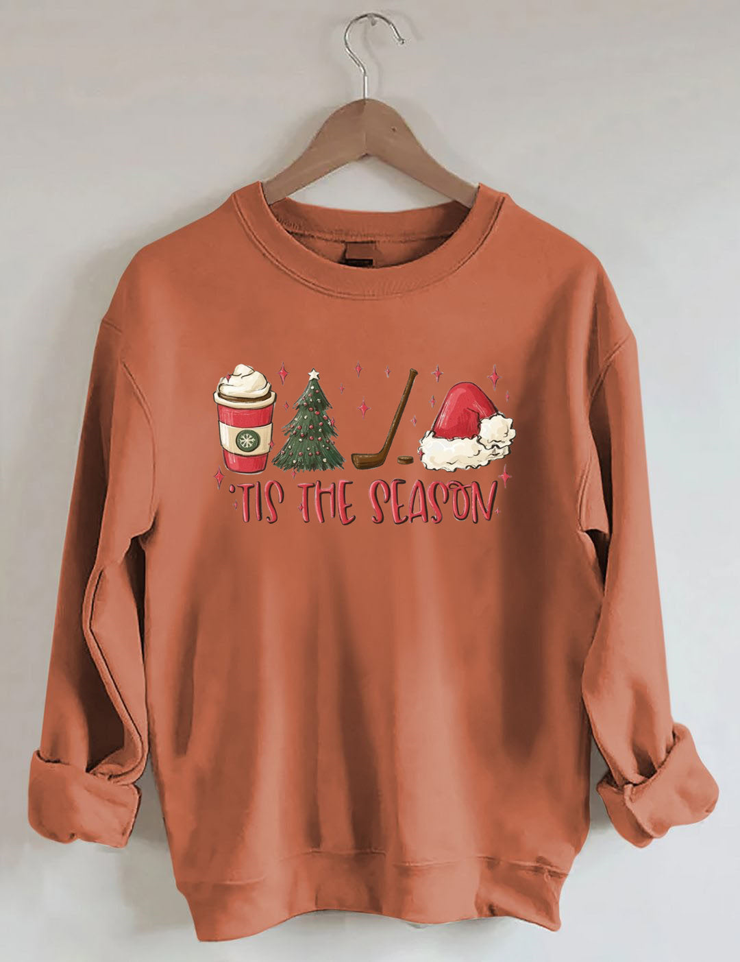 Tis The Season Hockey， Holiday Hockey Christmas Sweatshirt