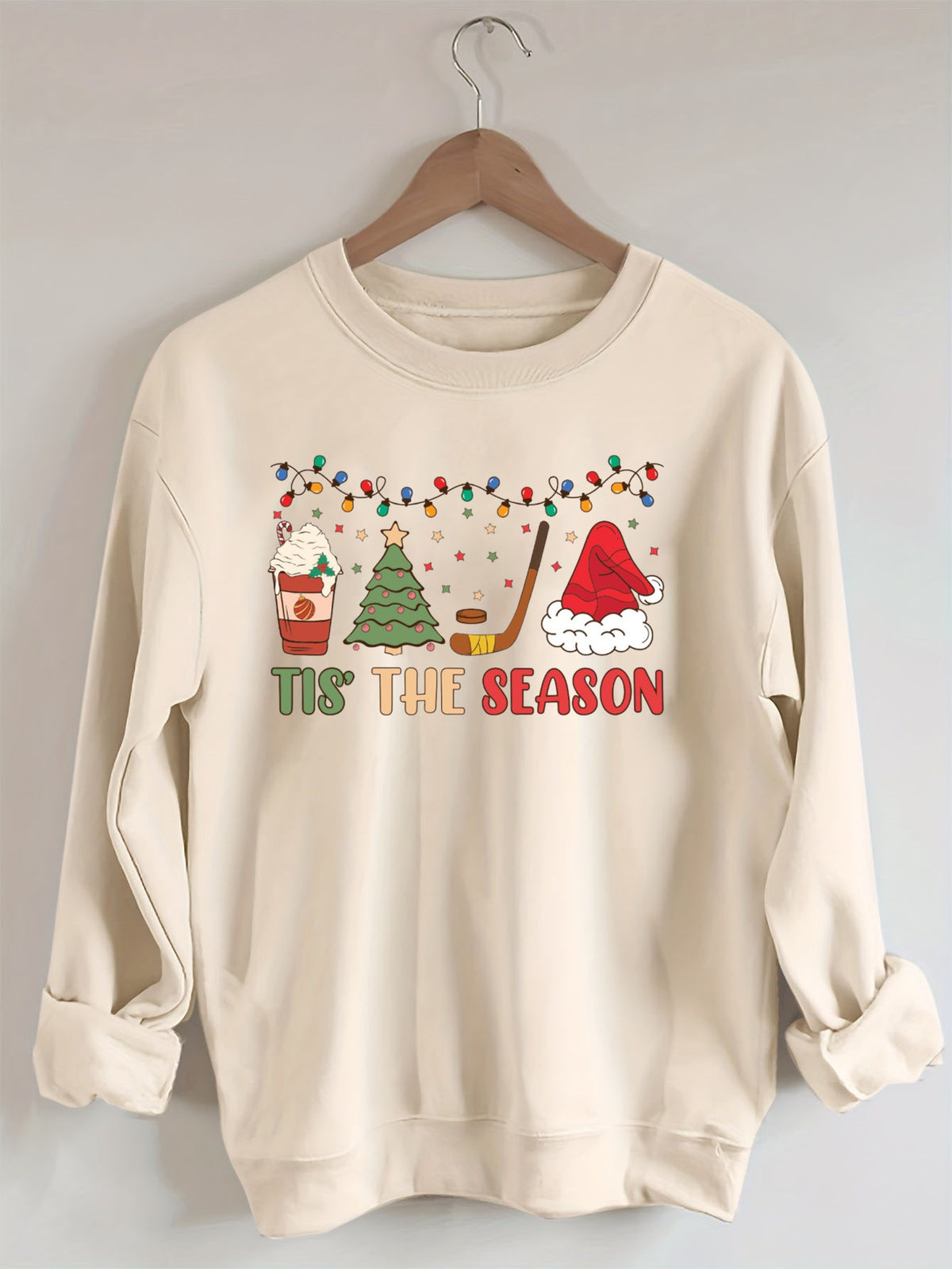 Tis The Season Hockey， Holiday Hockey Christmas Sweatshirt