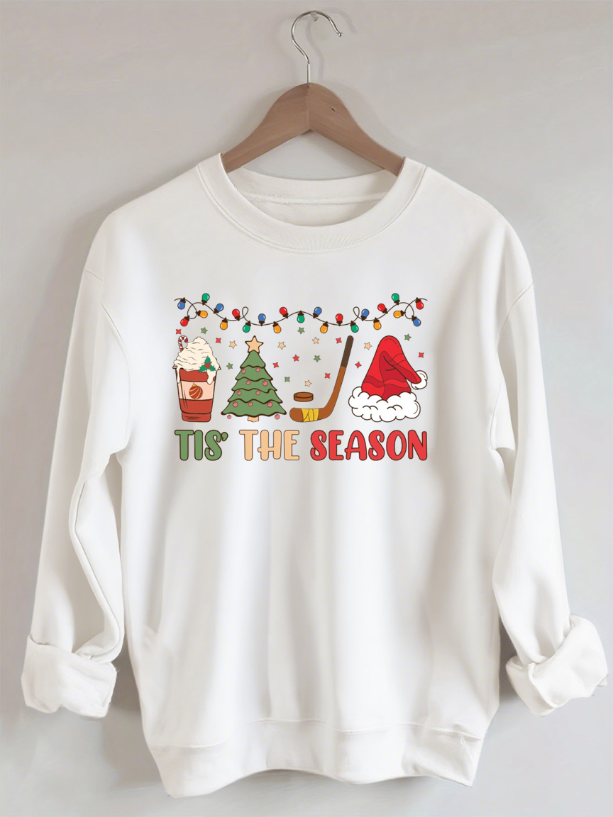 Tis The Season Hockey， Holiday Hockey Christmas Sweatshirt