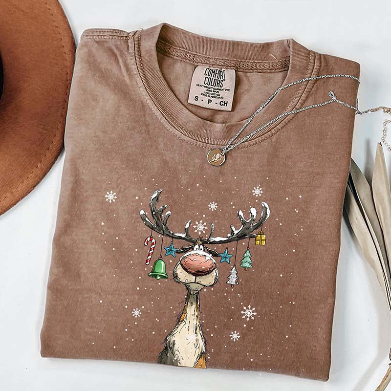 Comfort Colors Vintage Reindeer T-Shirt