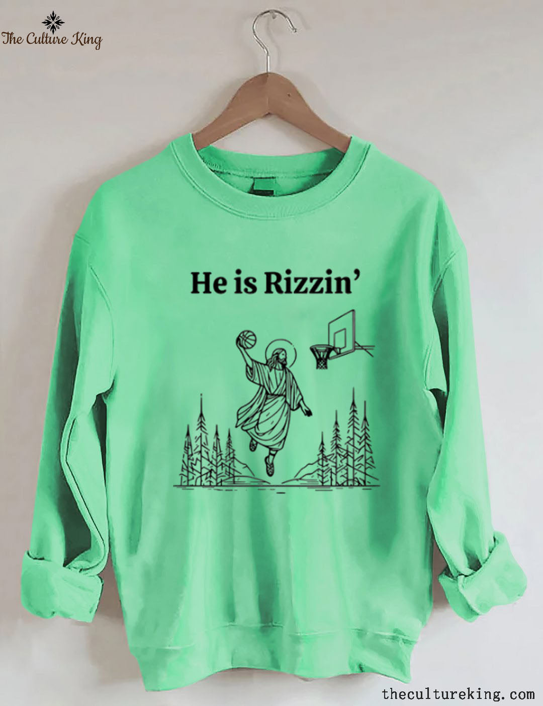 He Is Rizzin' Basketball Sweatshirt