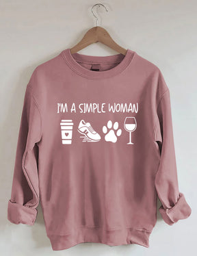 I'm A Simple Woman Coffee Wine Running Sweatshir