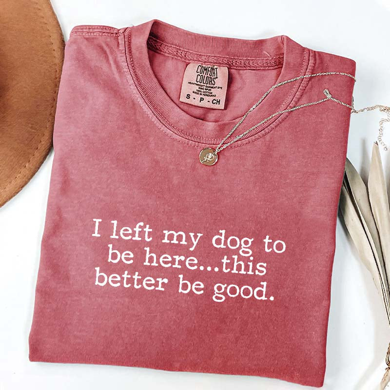 I Left My Dog To Be Here This Better Be Good Minimalist T-Shirt