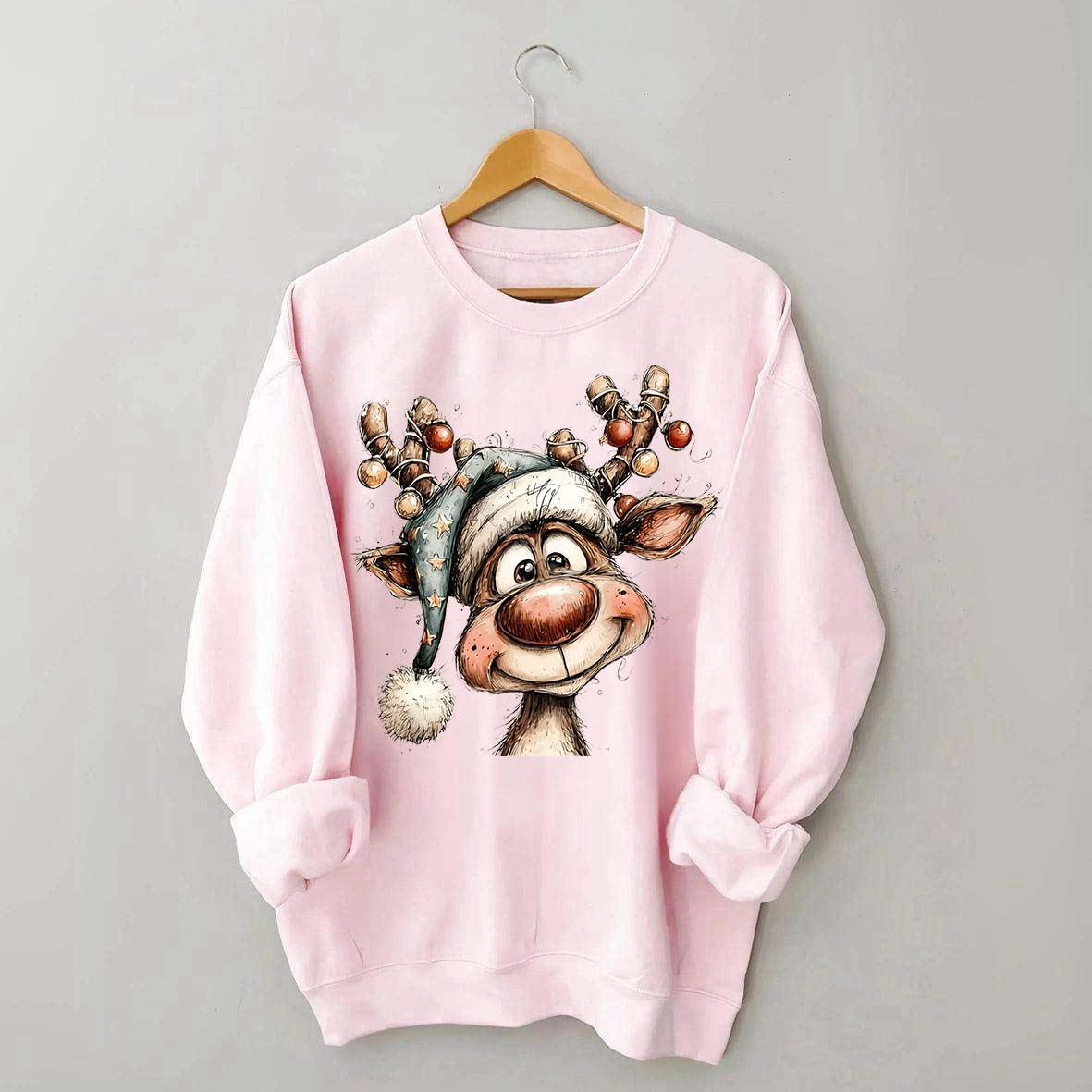 Retro Reindeer Merry Christmas Sweatshirt