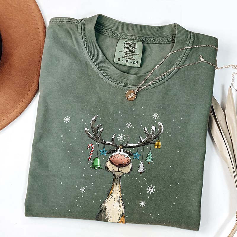 Comfort Colors Vintage Reindeer T-Shirt