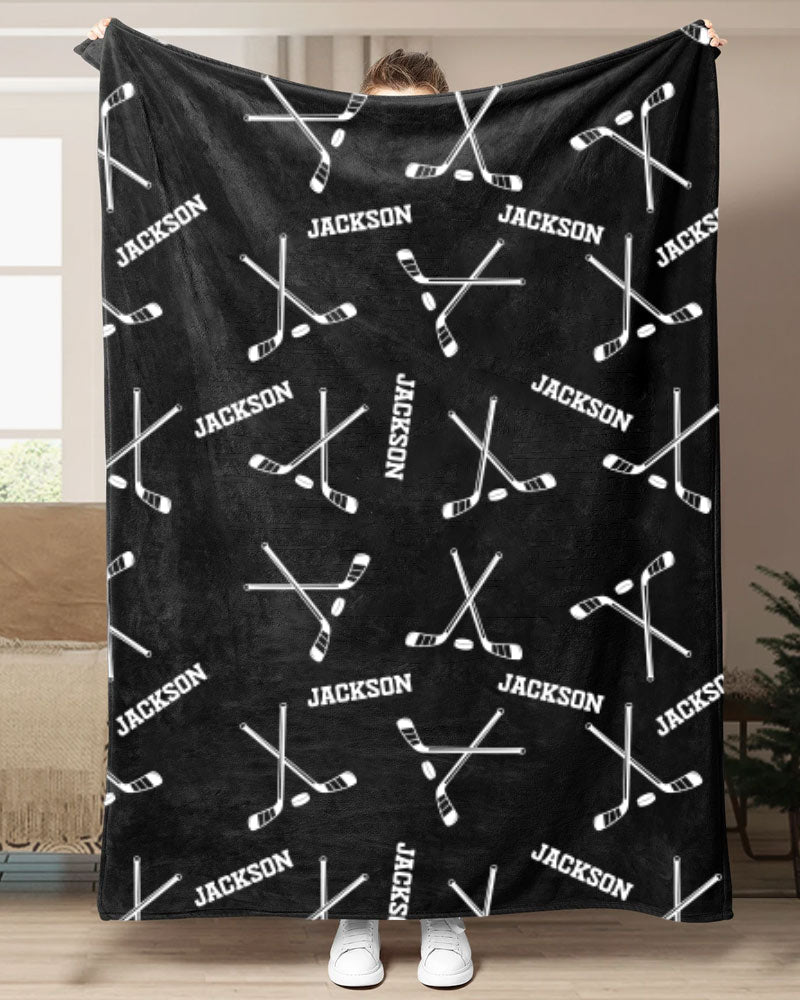 Custom Name Hockey Blanket