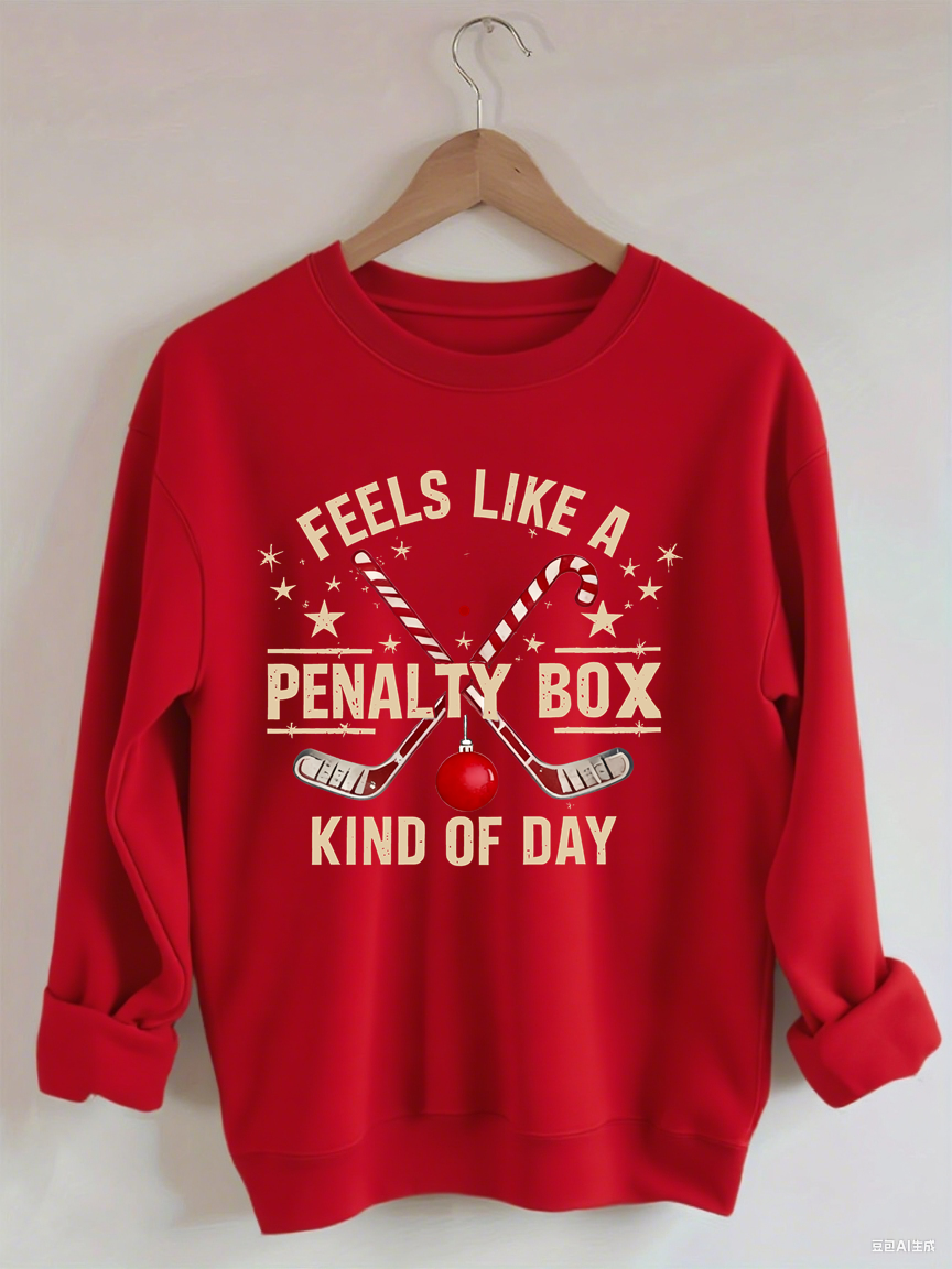 Hockey Penalty Box Christmas Sweatshirt.