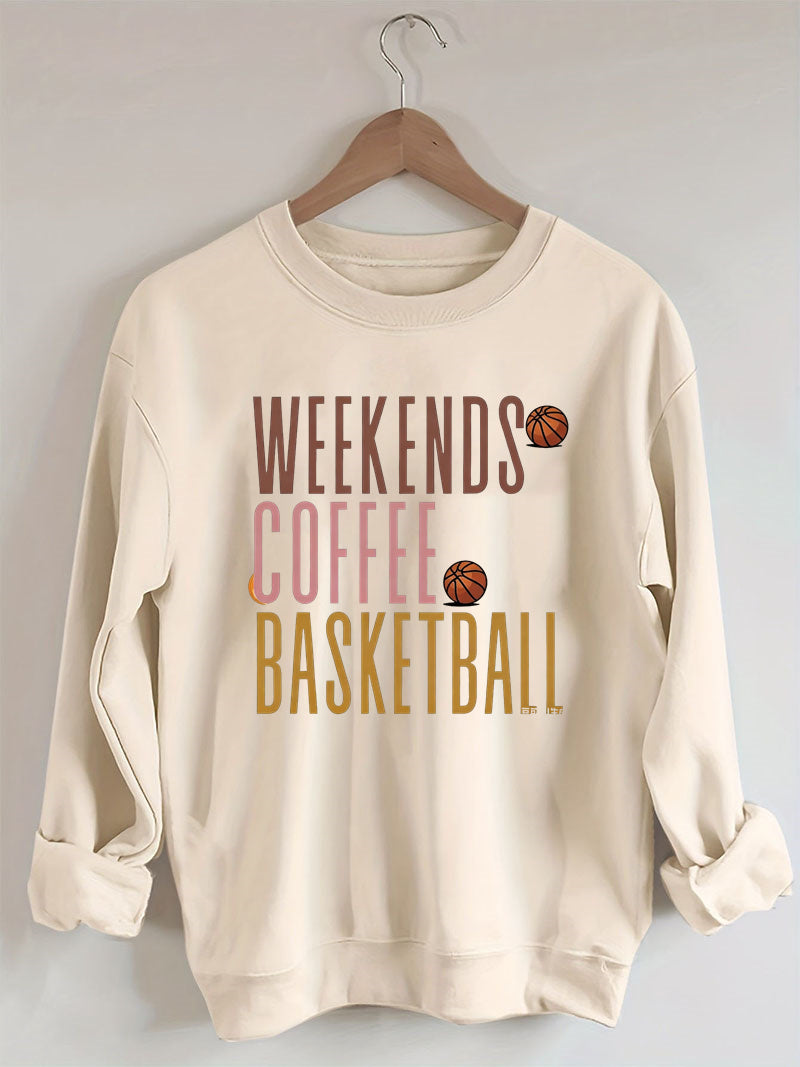 Weekends Coffee Basketball Sweatshirt