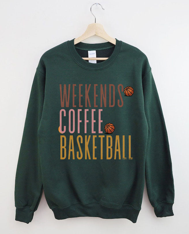 Weekends Coffee Basketball Sweatshirt
