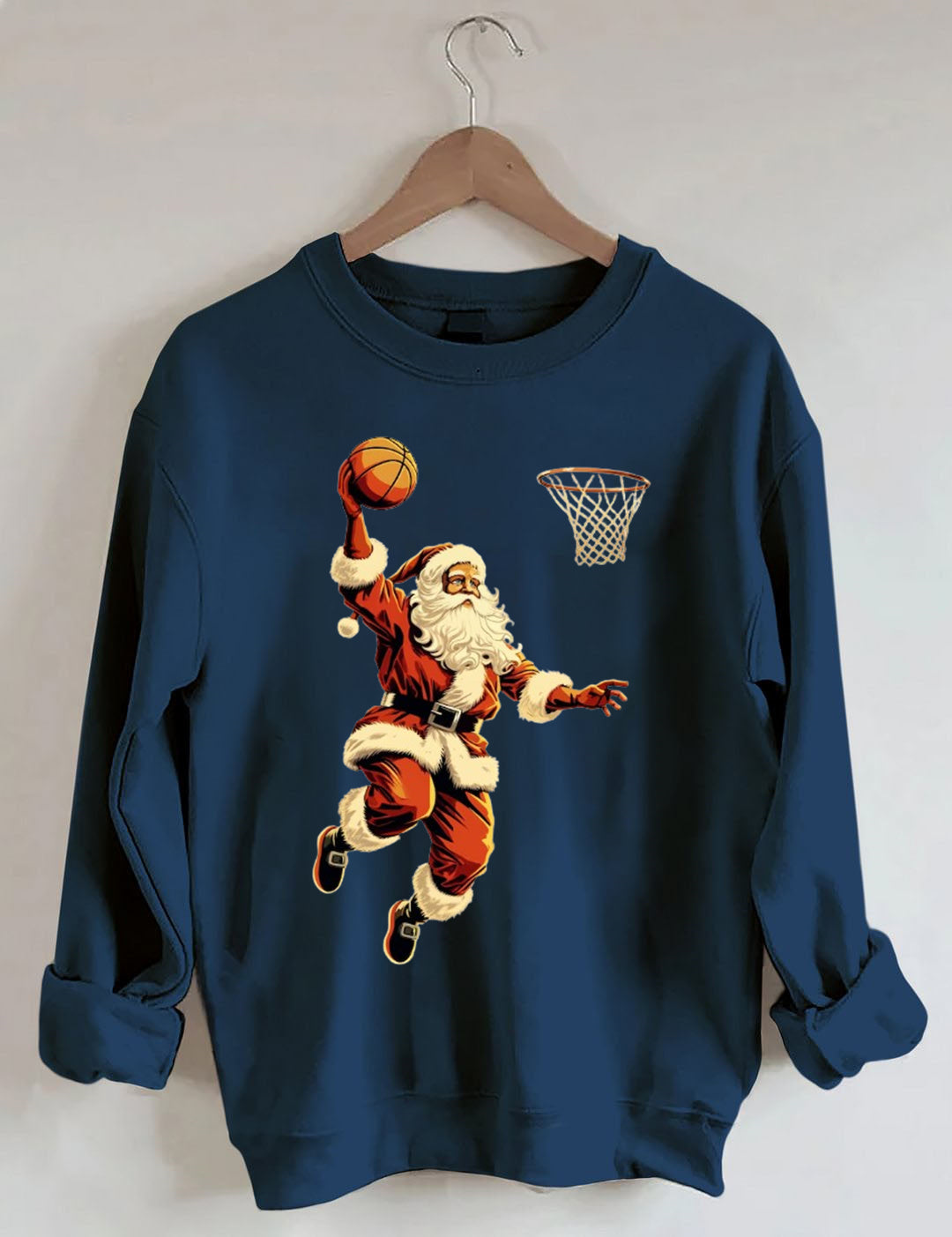 Santa Playing Basketball Sweatshirt