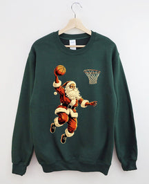 Santa Playing Basketball Sweatshirt