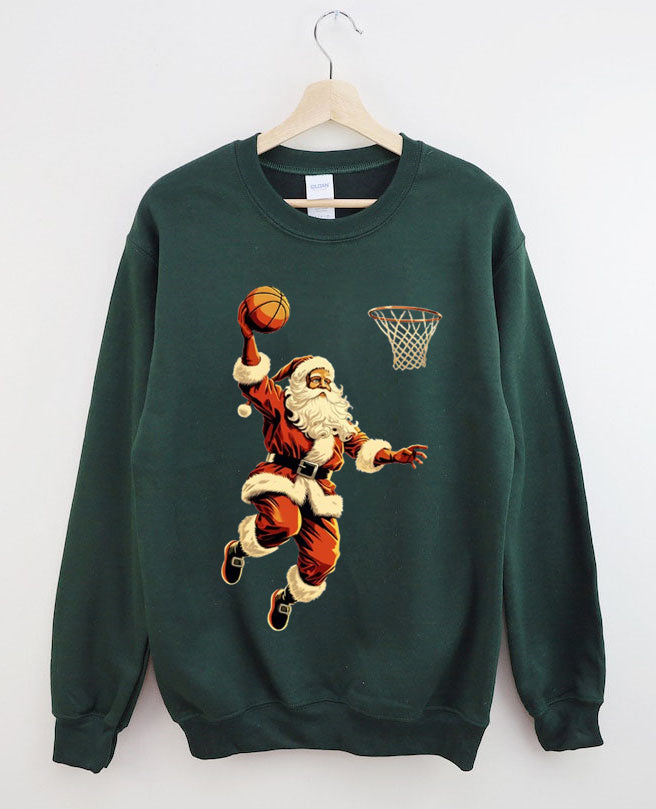 Santa Playing Basketball Sweatshirt