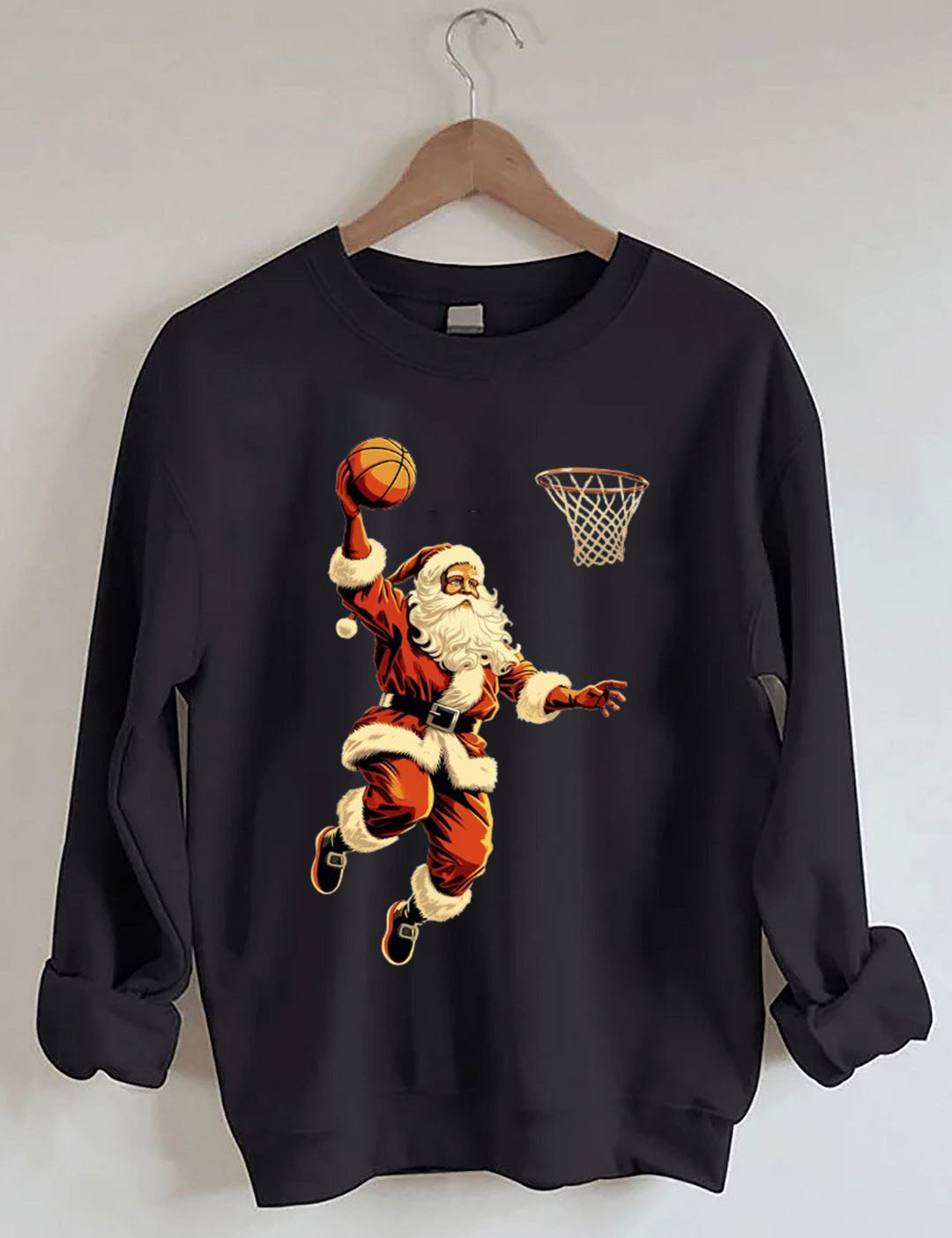 Santa Playing Basketball Sweatshirt