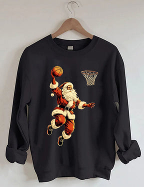 Santa Playing Basketball Sweatshirt