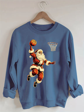 Santa Playing Basketball Sweatshirt