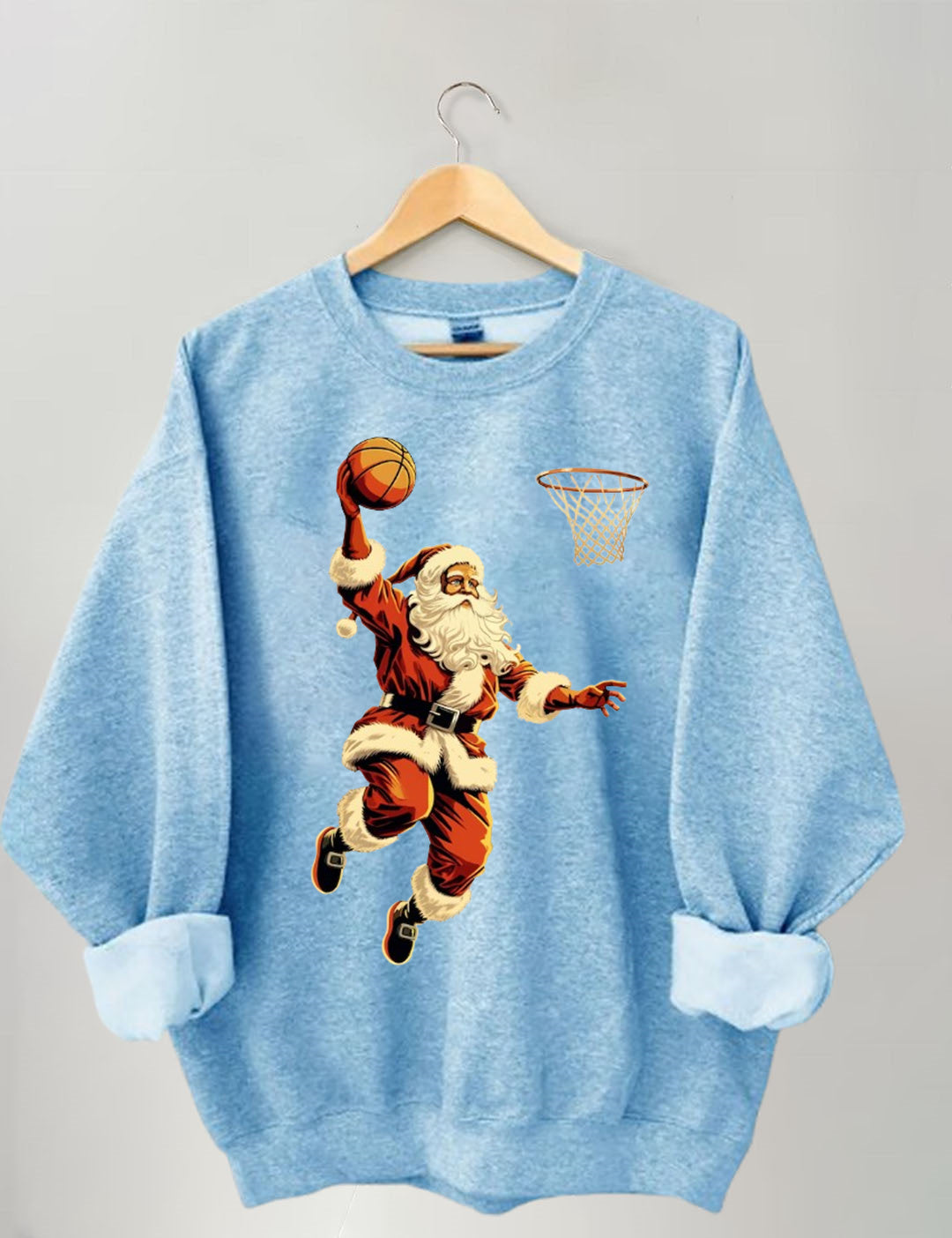 Santa Playing Basketball Sweatshirt