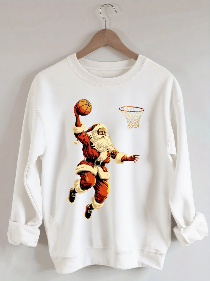 Santa Playing Basketball Sweatshirt
