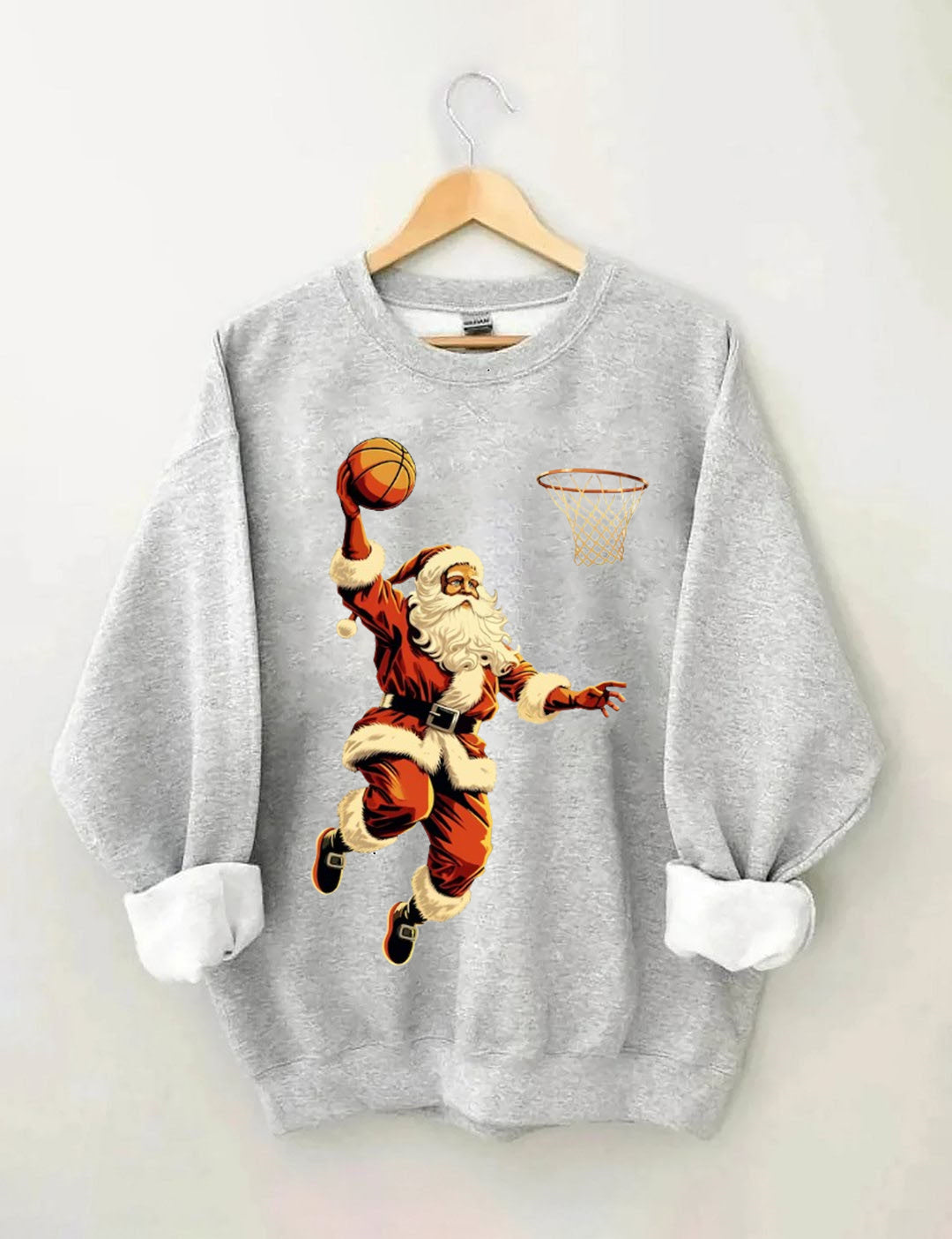 Santa Playing Basketball Sweatshirt