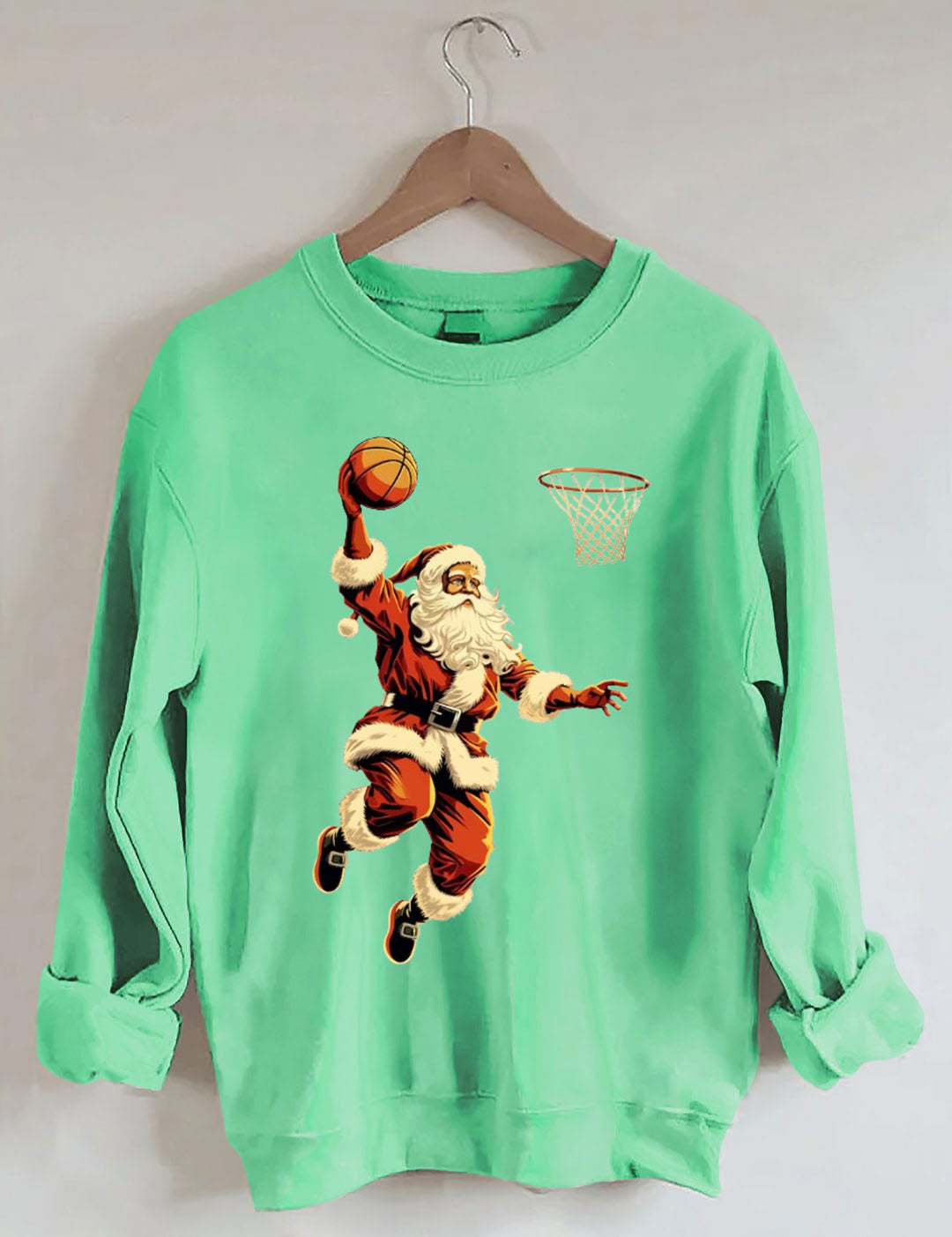 Santa Playing Basketball Sweatshirt