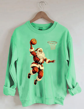 Santa Playing Basketball Sweatshirt