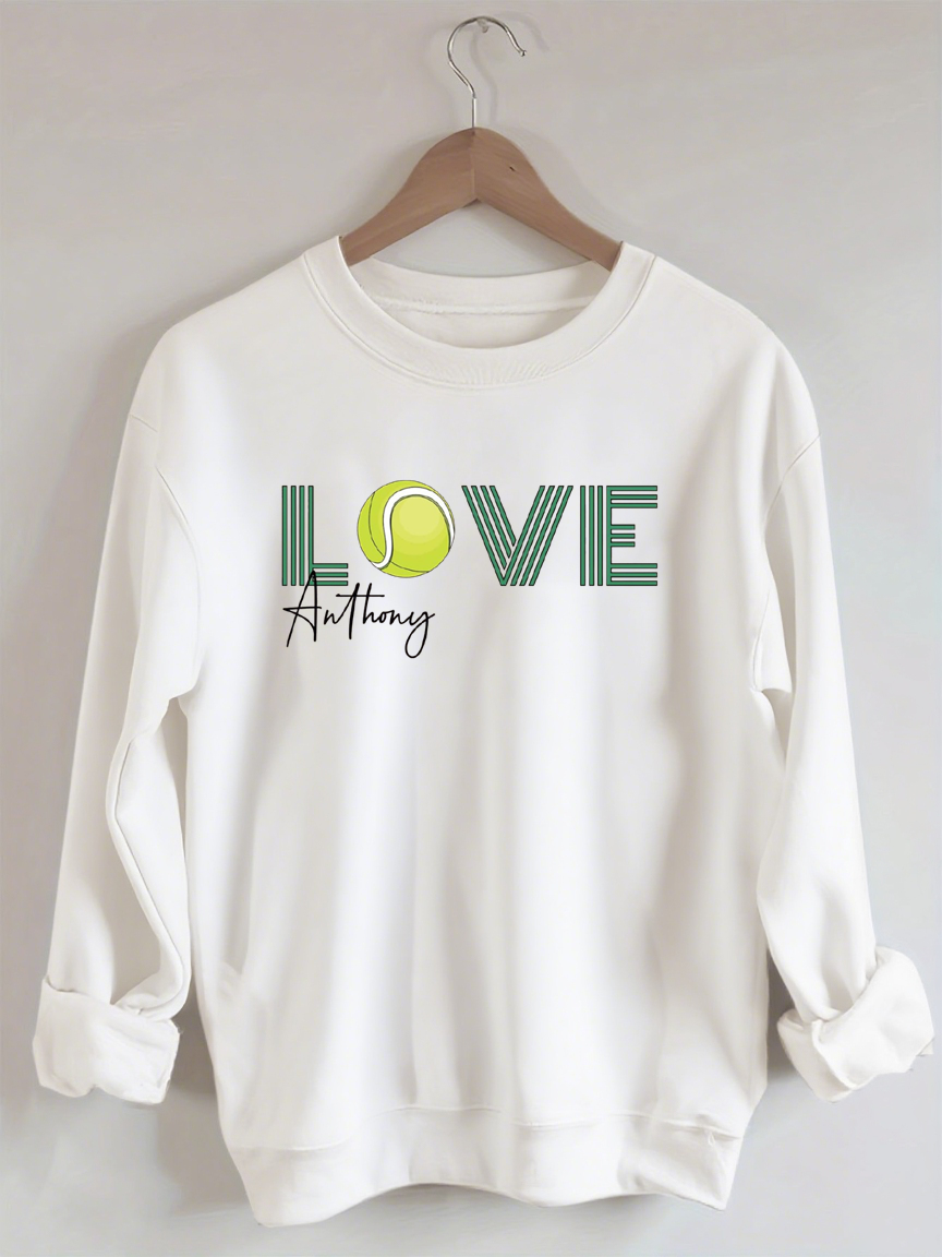 Custom Name Tennis Love Sweatshirt