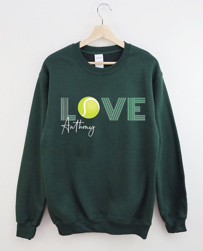 Custom Name Tennis Love Sweatshirt