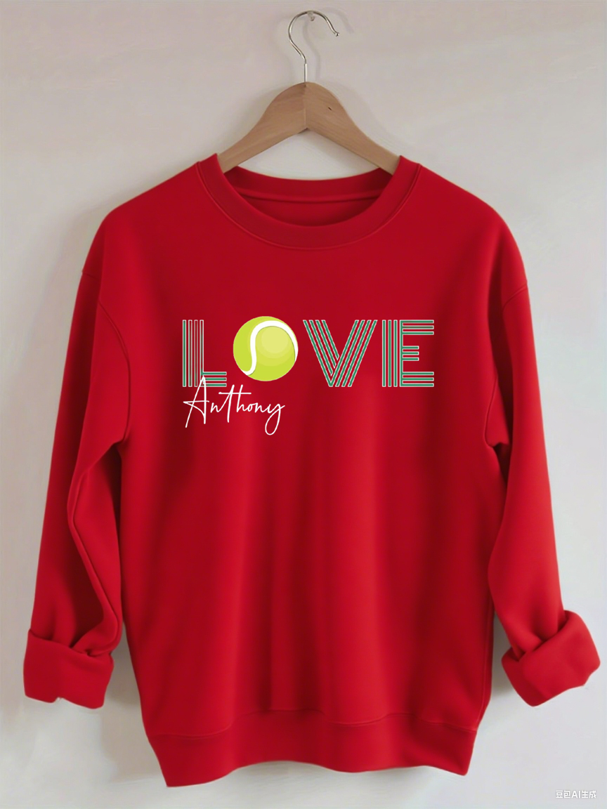 Custom Name Tennis Love Sweatshirt